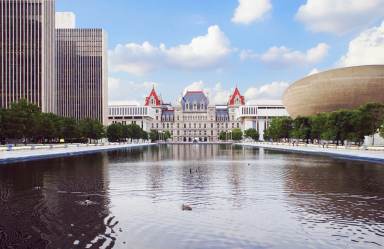 New York State Capitol and Empire State Plaza in Albany
