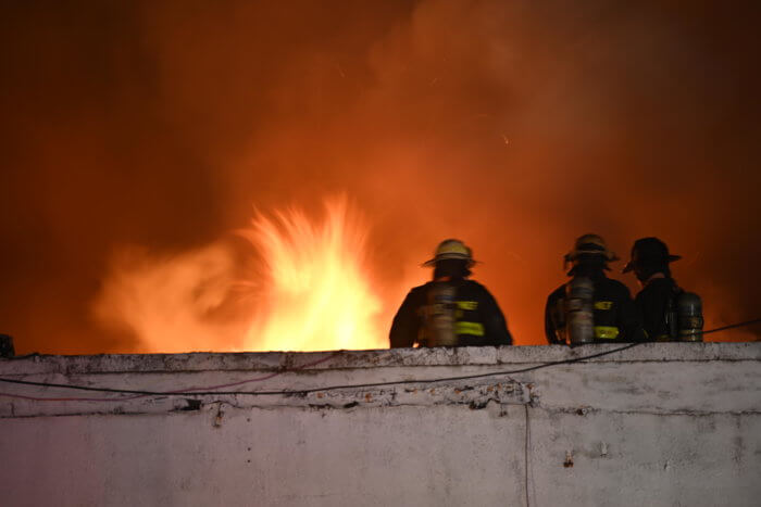 A total of 50 units and 200 fire personnel respond to a blaze at C-Town Supermarket in Morris Heights on Thursday, Feb. 9, 2023.