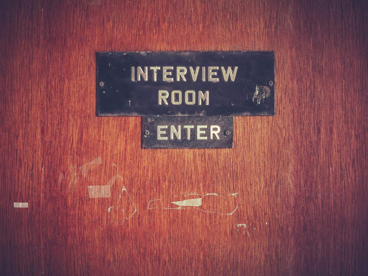 Retro Grunge Interview Room Door