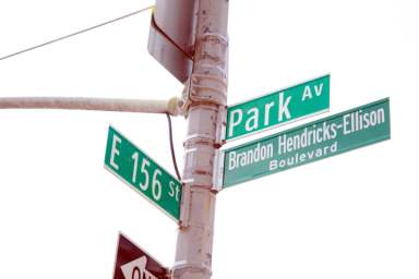 In a street co-naming ceremony, Park Avenue now also bears the name Brandon Hendricks-Ellison Boulevard in memory of the teen who was shot and killed just after his high school graduation in 2020.