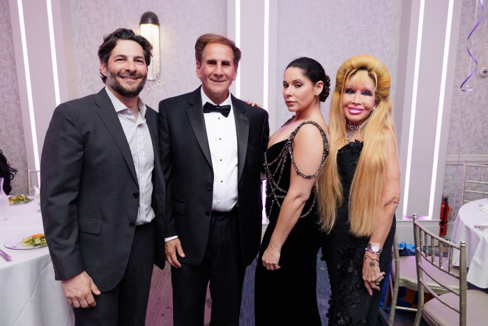 Ken Gelb, second from left, poses for a photo with his children and wife Beverly, right, during a gala honoring Mr. Gelb hosted by Rebekah Rehab at Marina Del Rey in the Bronx on Thursday, May 16, 2024.