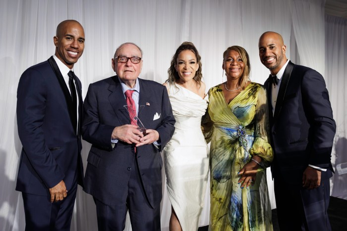 From left: Desmon Lewis, Leon Cooperman, Sunny Hostin, Dr. Meisha Ross Porter and Derrick Lewis pose for a photo as Cooperman is honored at the Inaugural Bronx Community Foundation Gala at Bally's Golf Links at Ferry Point on Wednesday, June 5, 2024.