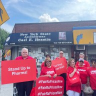 AARP members deliver 4000 letters to New York State Assembly Speaker Carl Heastie's office in the Bronx on Wednesday, June 5.